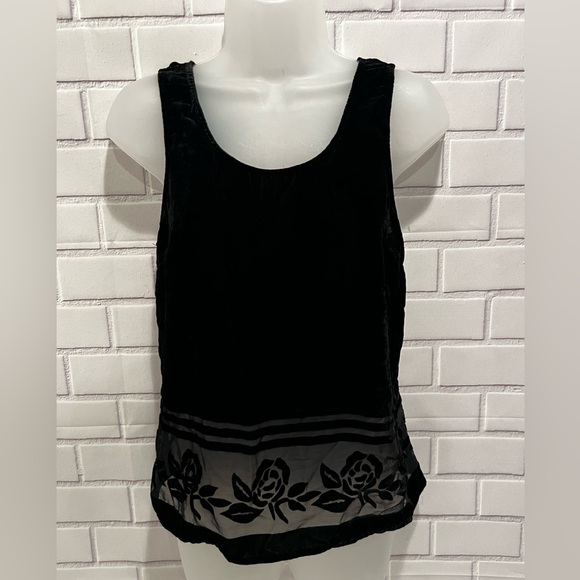 MADE for IMPULSE velvet sleeveless black top/size XS - Picture 1 of 11